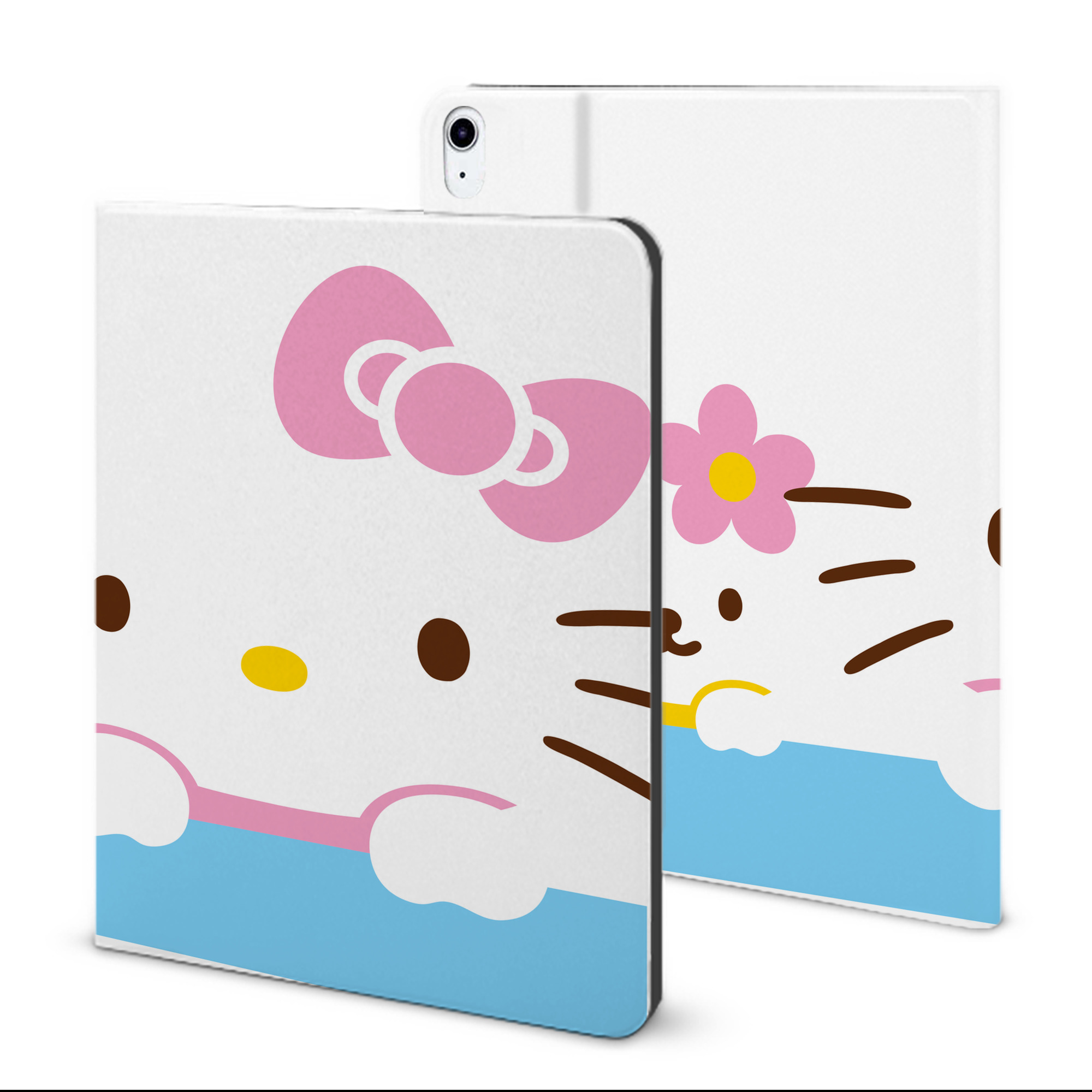 （画像用） Hello Kitty ハローキティ IPad ケース ブック型 PUレザー TPU 耐衝撃 軽量 薄型 ペン収納なし 全面保護 IPad 各モデル対応